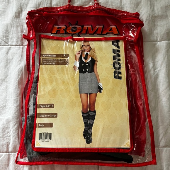 ROMA Sexy Librarian Bodycon Halloween 4pc Costume Set Cosplay Set Size M/L - Picture 14 of 14